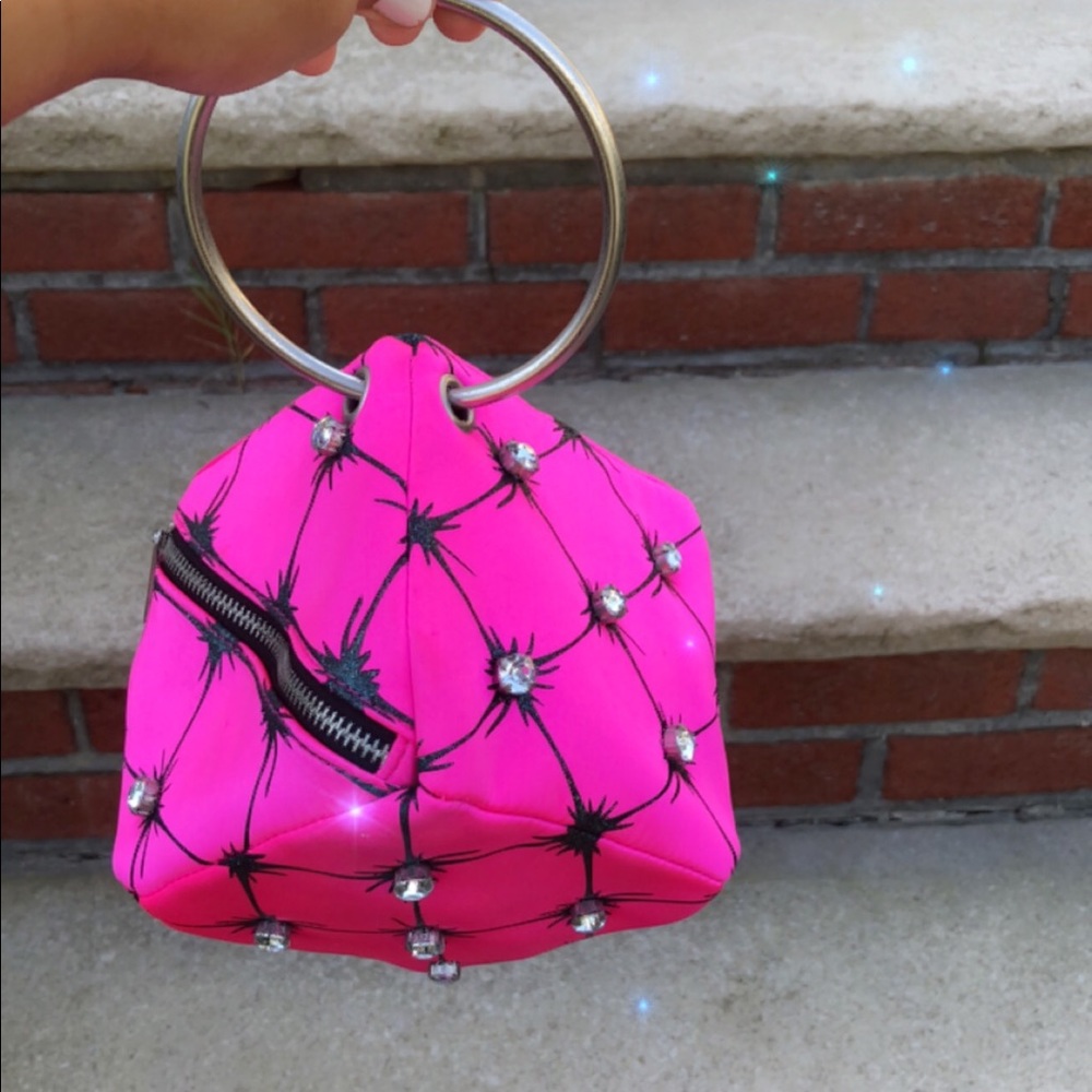 Pink square clutch